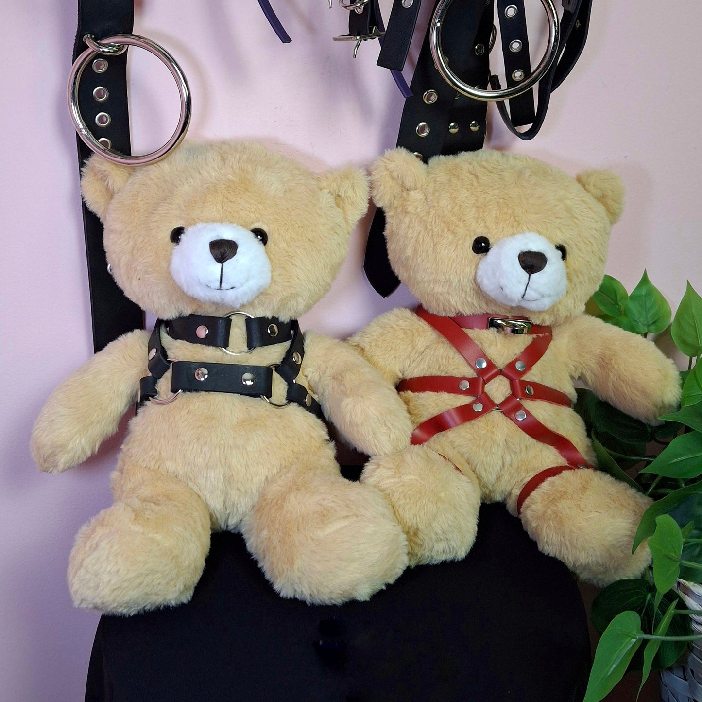 Bondage bear leather cuffs and harnesses - ready to ship