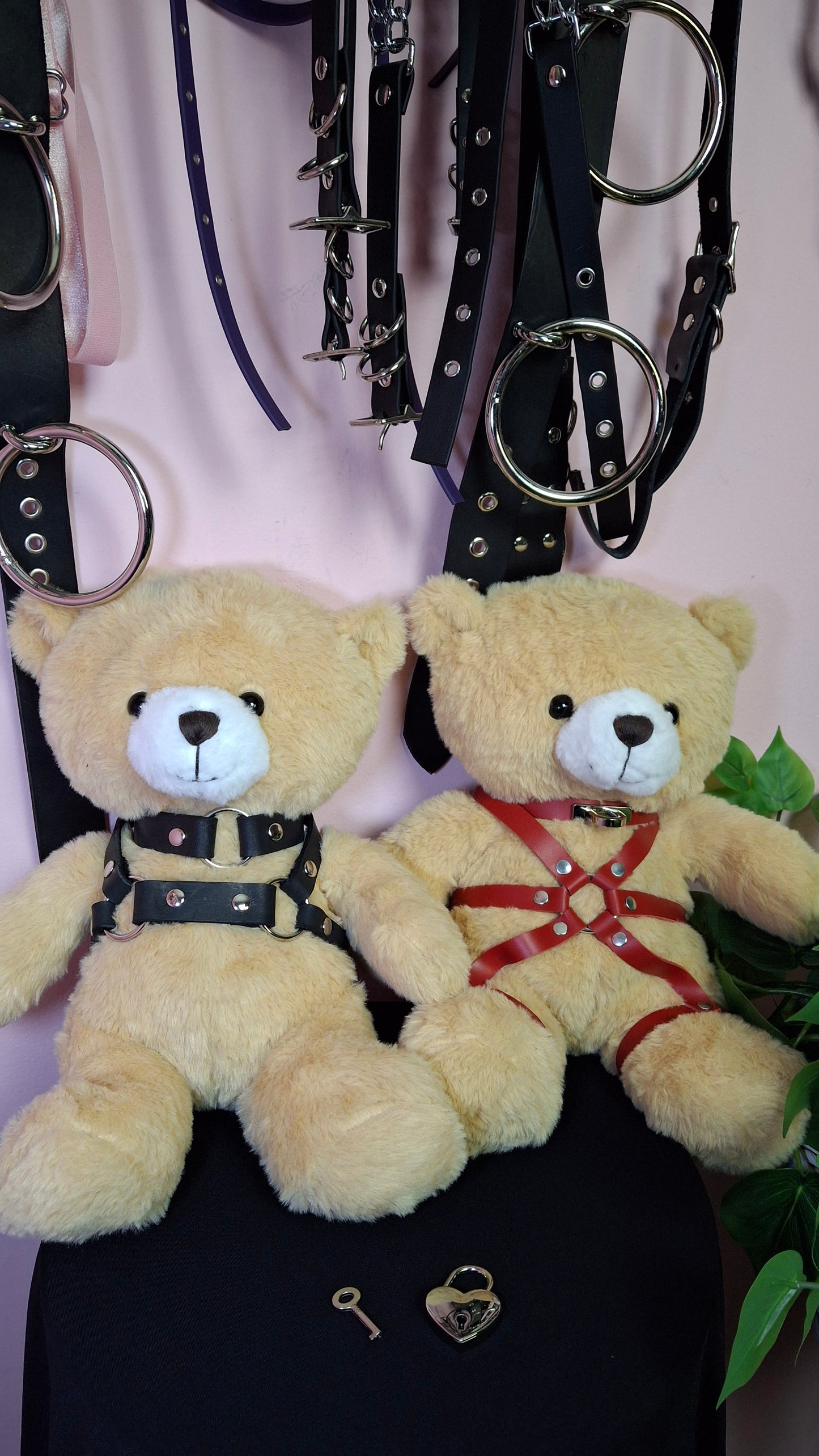 Bondage bear leather cuffs and harnesses - ready to ship